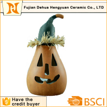 Pumpkin Ceramic LED Arts for Halloween Decoration